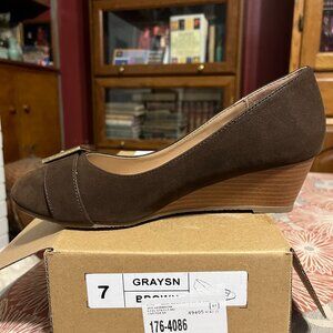Brown Suede Wedge Shoe